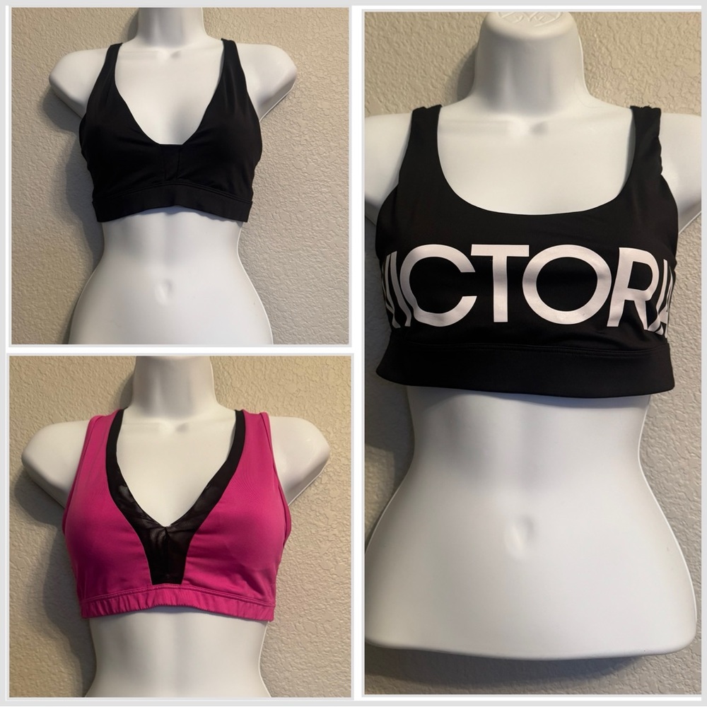 Victoria's Secret Black and Pink Sports Bras Bundle of 3